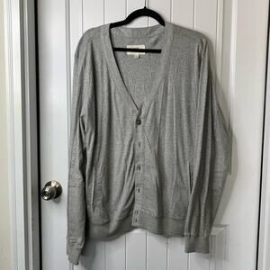 WRK cotton button front cardigan size large men’s‎ minimalist academia